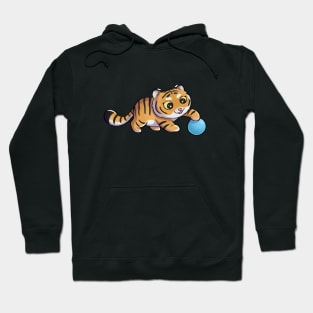 Cute Tiger Playing With Ball Hoodie